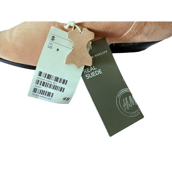 H&M Pink Suede Hooties Vamp Pointed Toe Stacked Heel Shoes Size 8 NEW - Picture 11 of 11